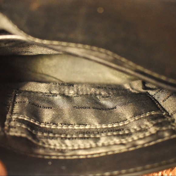 Michael Kors Gold Chain Strap Fold-over Closure Leather Crossbody Purse - Picture 6 of 7